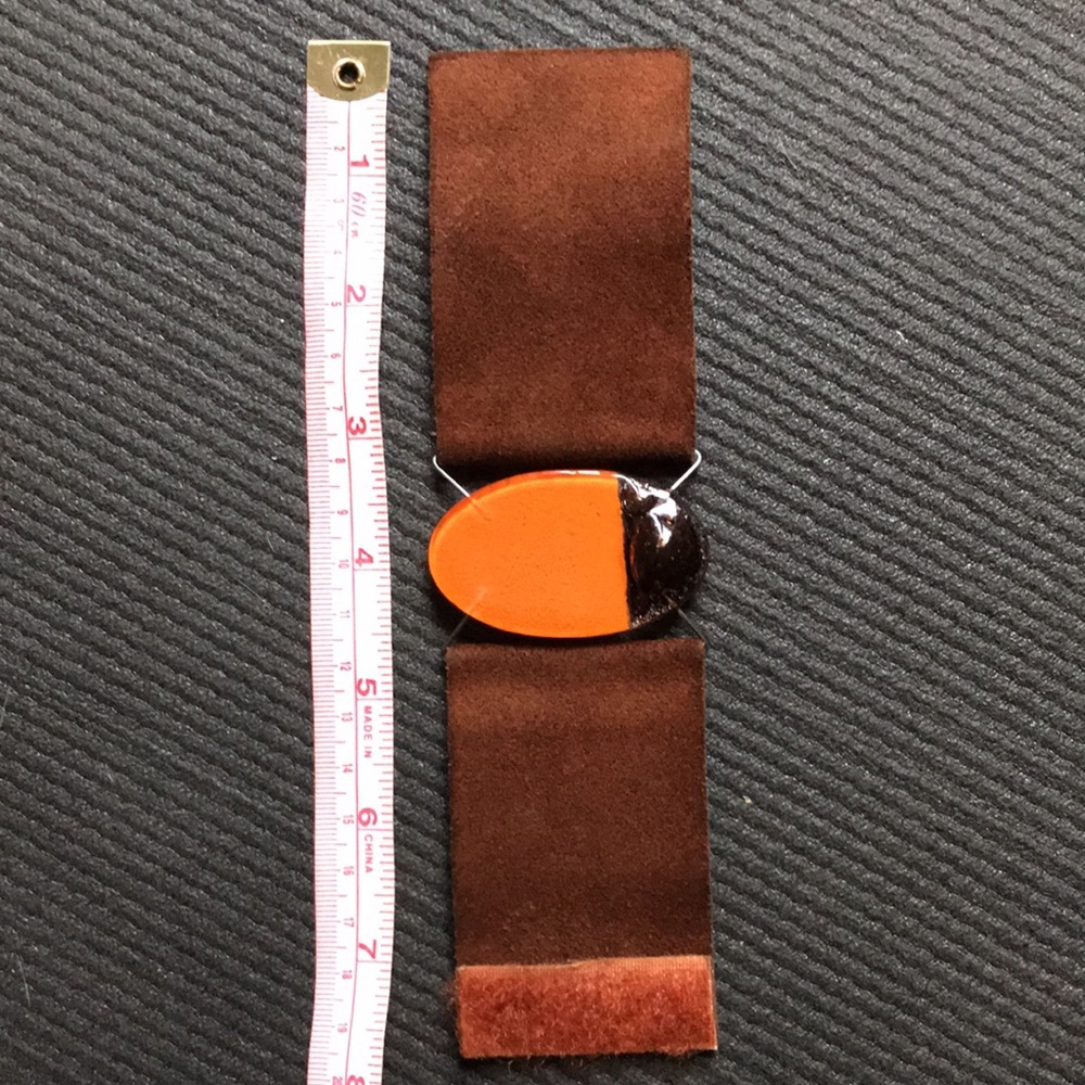 EUC suede and glass cuff wristlet bracelet - Picture 2 of 5